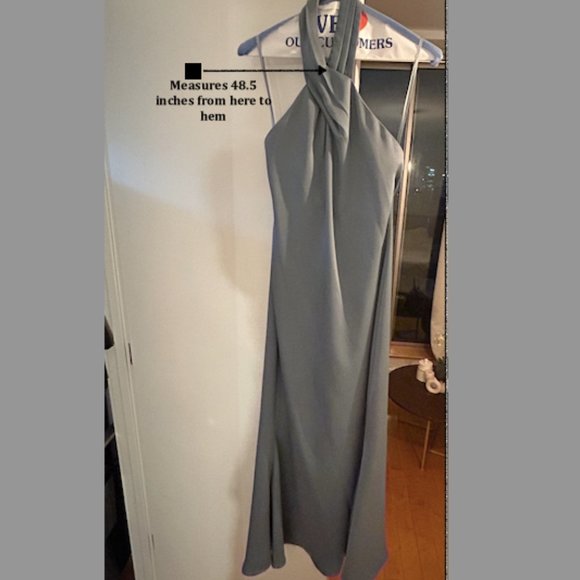 BHLDN Elegant Gray Halter Wedding Dress - Picture 4 of 6